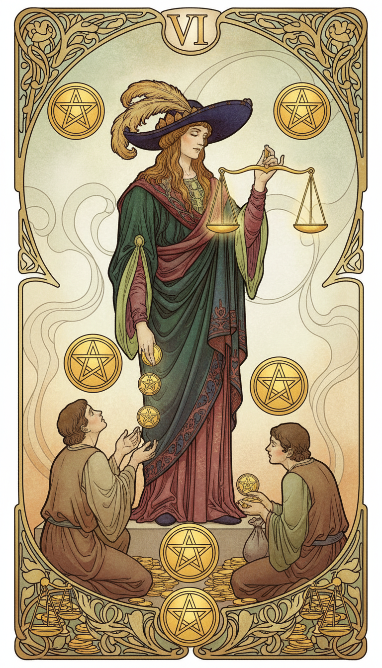 Six of Pentacles tarot card